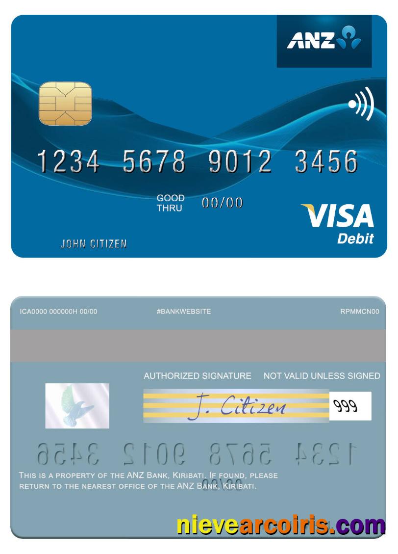 Kiribati ANZ Bank visa debit card